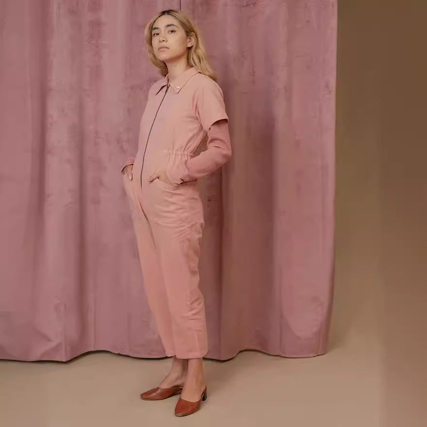Damen legerer Jumpsuit mit praktischen Taschen und Reißverschluss