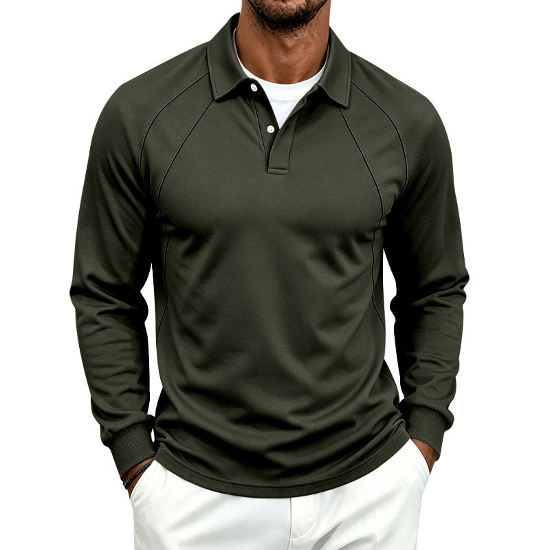 Herren Polo-Sweatshirt mit Raglanärmeln, Halbknopfleiste und Rippbündchen Shop Nory