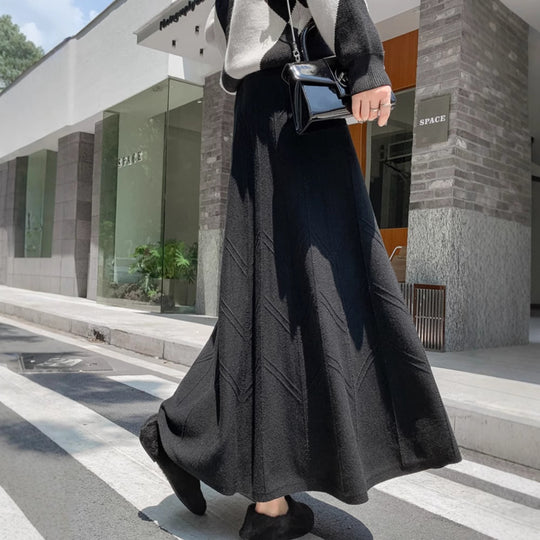 Damen Eleganter, schwingender Maxirock mit strukturiertem Design Shop Nory