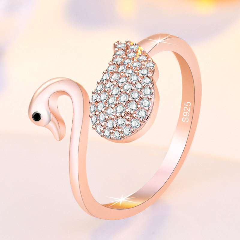 Damenring mit elegantem Schwan-Design aus hochwertigem Edelstahl Shop Nory