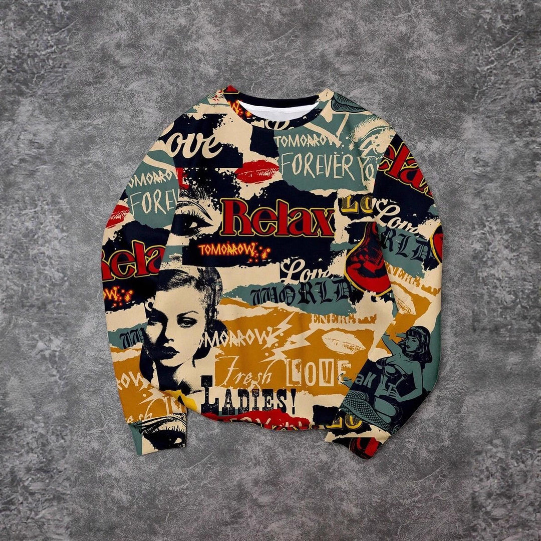 Damen Lässiger Sweatshirt mit kreativem Grafikdruck Shop Nory