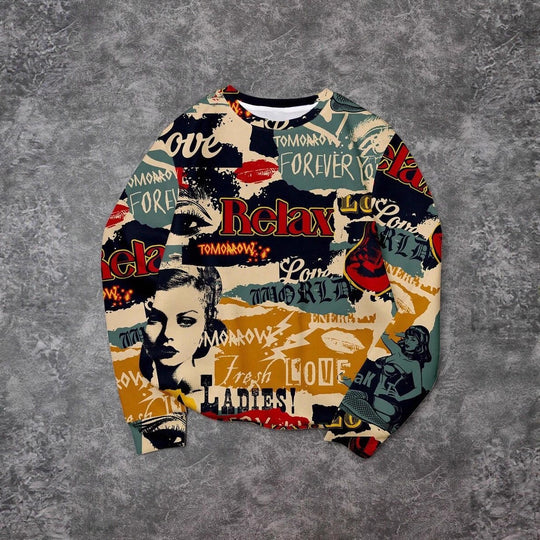 Damen Lässiger Sweatshirt mit kreativem Grafikdruck Shop Nory