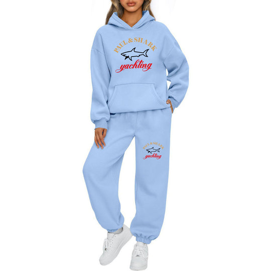 Damen oversized Hoodie und Jogginghose Set mit Kapuze Kängurutasche und gerippten Bündchen Shop Nory