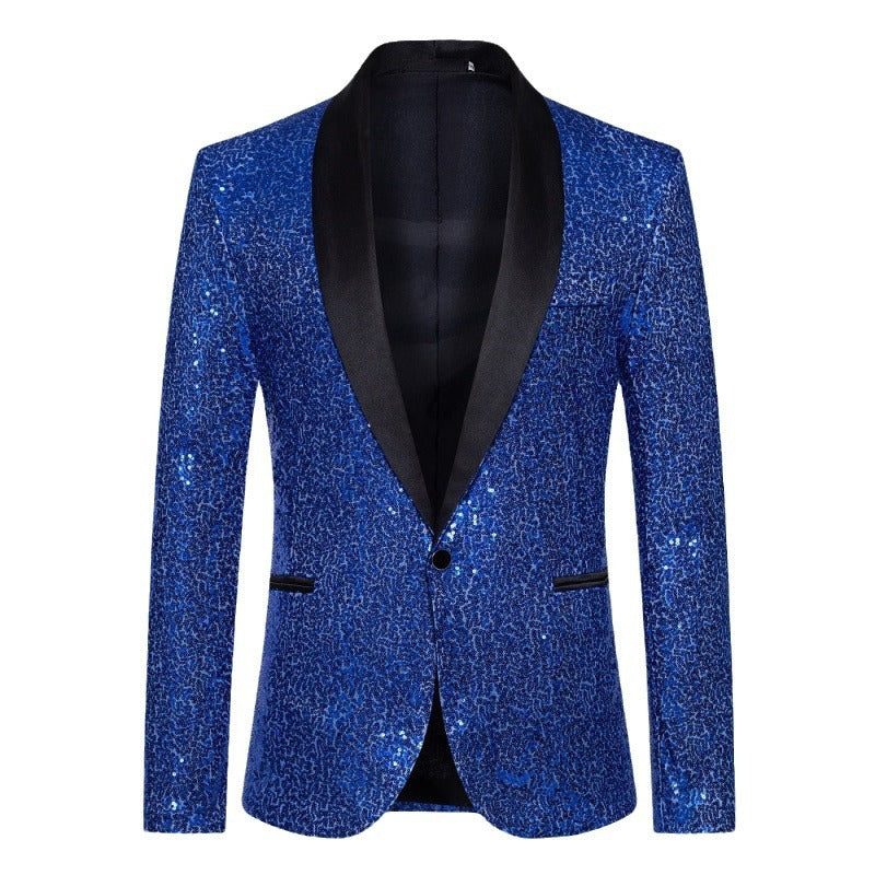 ShopNory Herren Pailletten-Blazer mit Schalkragen