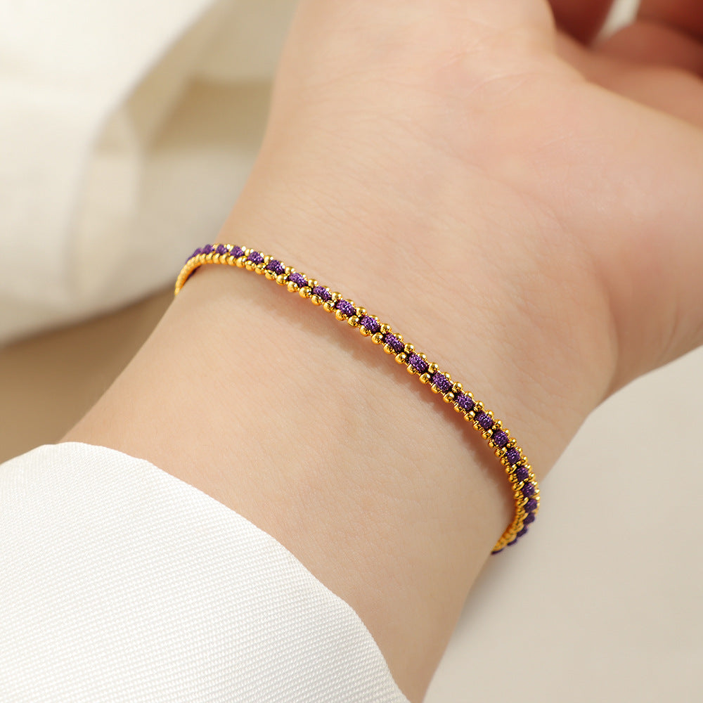 Damen romantisches Armband mit funkelnden roten Zirkonia Shop Nory