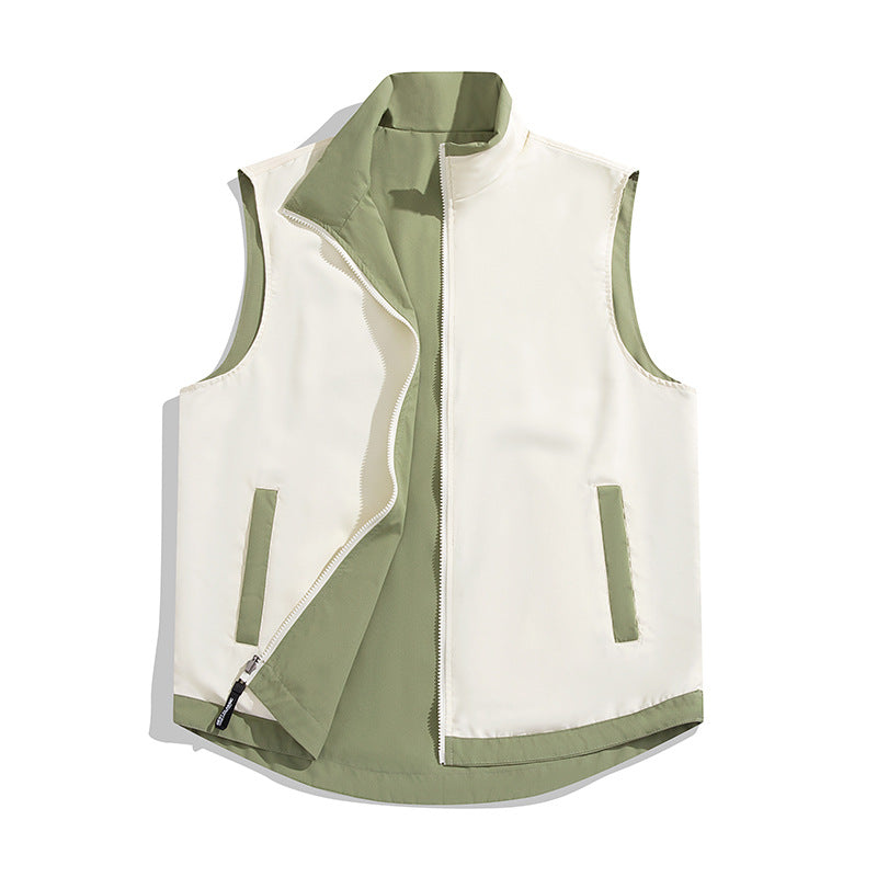 Herren Ärmellose Wind- und Thermo-Utility‑Weste mit seidigem Innenfutter und verdecktem Zwei‑Wege‑Reißverschluss Shop Nory