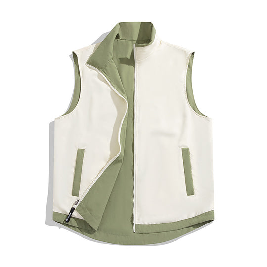 Herren Ärmellose Wind- und Thermo-Utility‑Weste mit seidigem Innenfutter und verdecktem Zwei‑Wege‑Reißverschluss Shop Nory