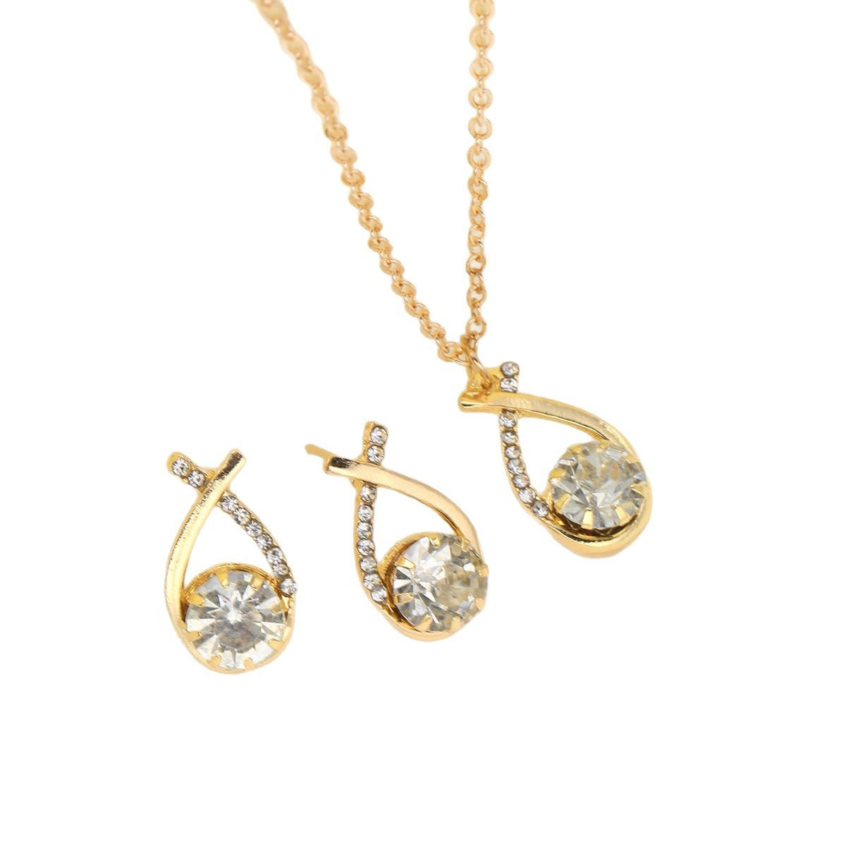 Damen Schmuckset mit funkelndem Anhänger und eleganten Ohrsteckern Shop Nory
