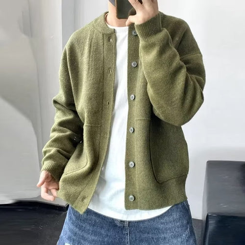 Herren Bequeme Strickjacke mit Knopfverschluss Shop Nory
