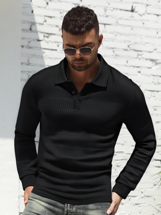 Herren Langarm Poloshirt