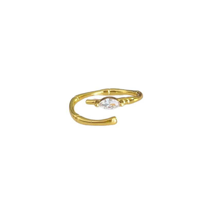 Damen Offener, eleganter Ring mit zartem Stein Shop Nory