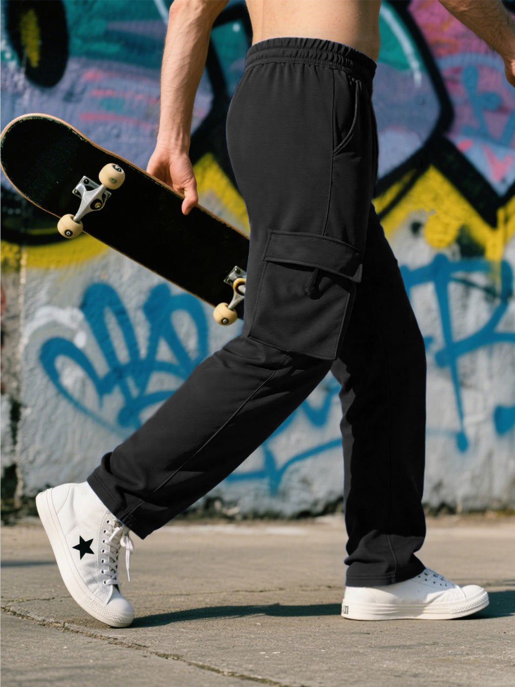 Herren Sportliche Cargo-Hose mit praktischen Taschen und elastischem Bund
