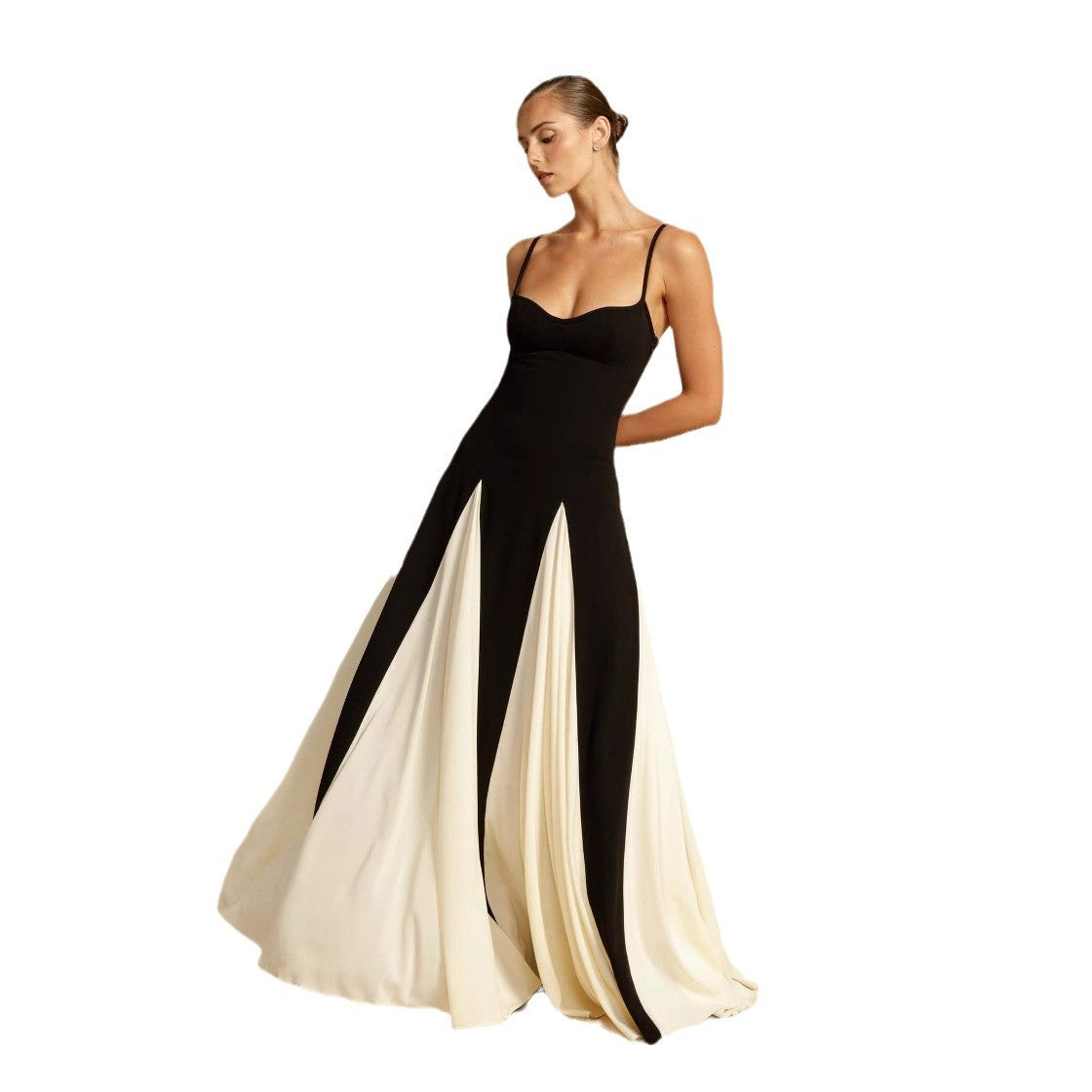 Damen Elegantes Abendkleid mit asymmetrischem Saum und feinen Rüschen