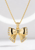 Damen Halskette mit elegantem Schleifen-Anhänger und funkelnden Zirkonia-Details Shop Nory