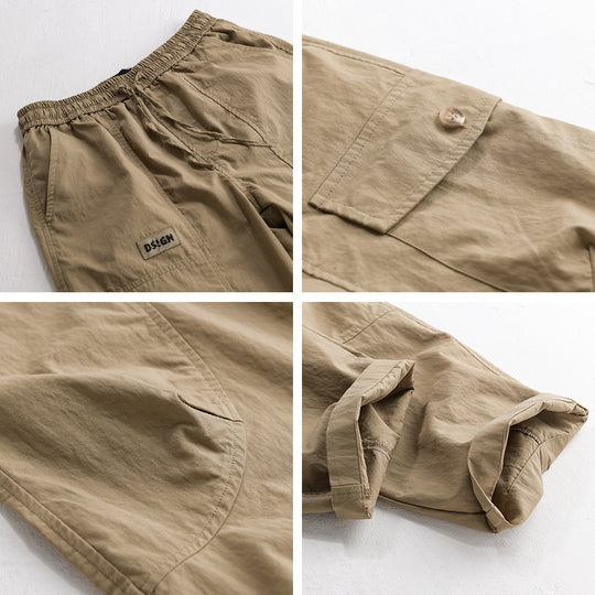 Herren Relaxte Cargo-Hose mit elastischem Bund, Kordelzug und vielseitigen Beintaschen Shop Nory