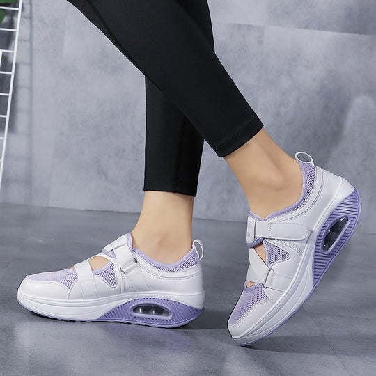 Damen Bequeme und luftige Sneakers mit verstellbarem Klettverschluss