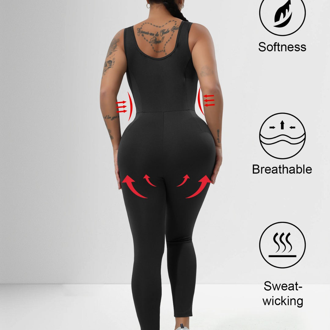 Damen Formender Sport-Einteiler mit hohem Taillenbund und Shaping-Effekt Shopy Nory
