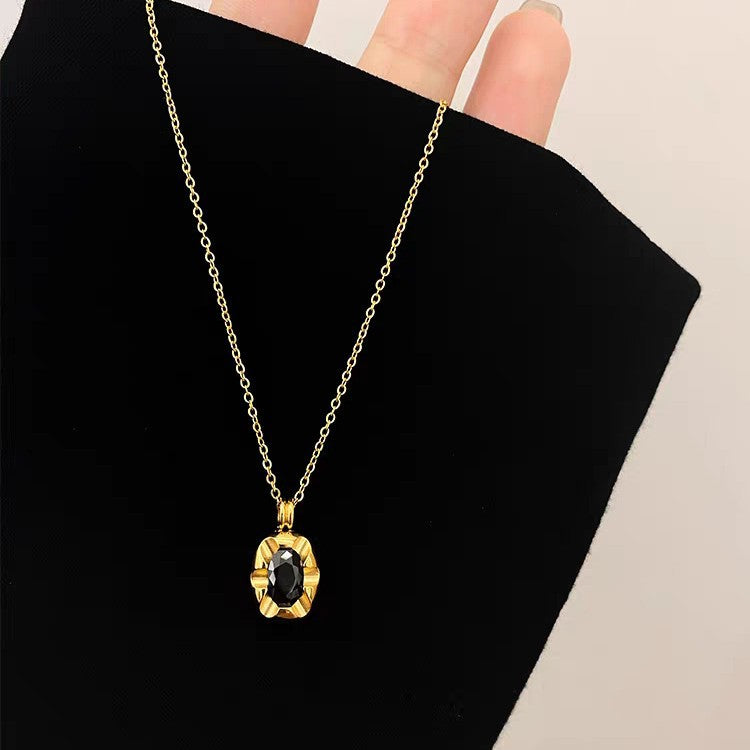 Damen Vintage-inspirierte ovale Anhänger-Halskette Shop Nory