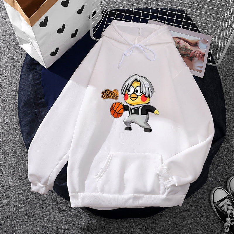 Unisex nan Kapuzenpullover mit Comic-Küken Basketballprint, Kängurutasche und weichem Fleece Shop Nory