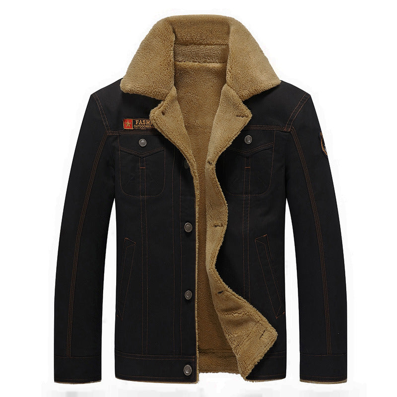 Herren Canvas-Fieldjacke mit wärmender Sherpa-Innenfutter und Utility-Taschen Shop Nory