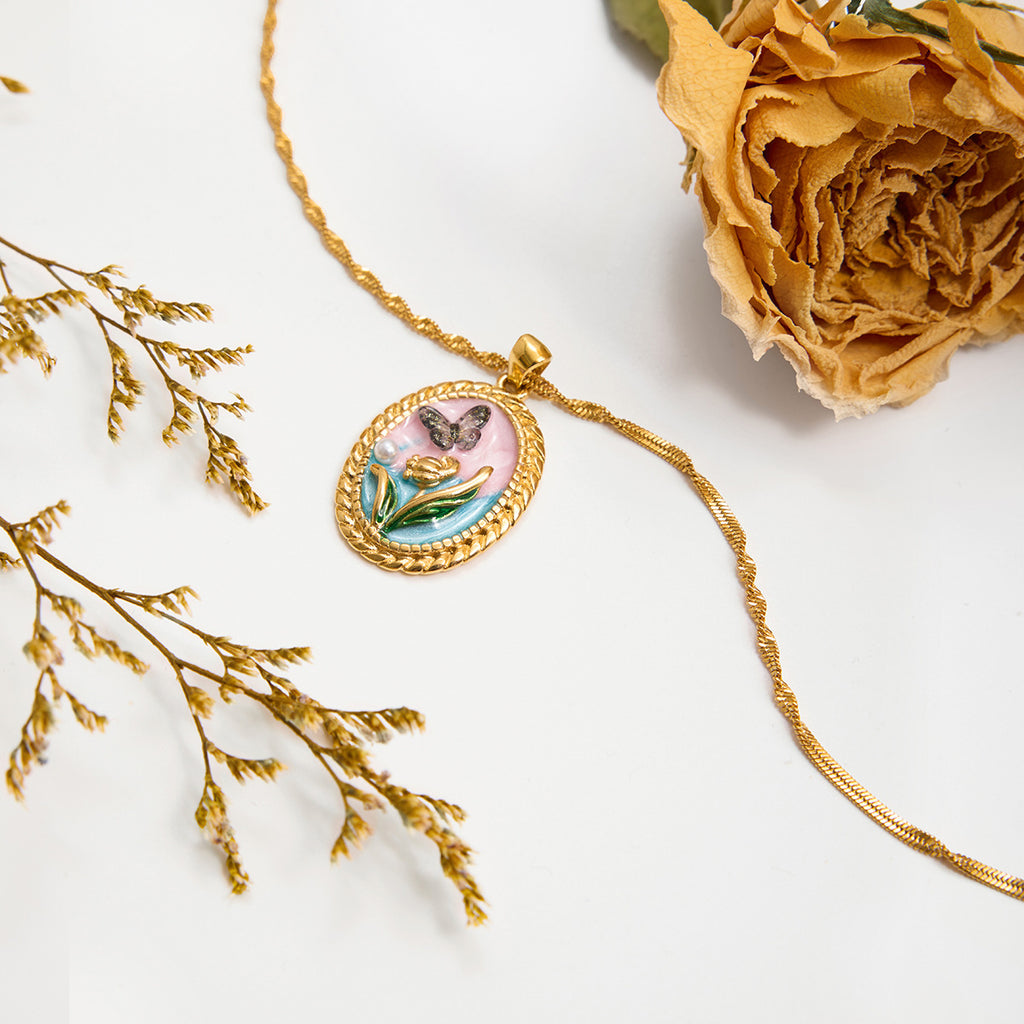 Damen Halskette mit elegantem Gliederdesign und wasserfesten sowie hypoallergenen Eigenschaften Shop Nory