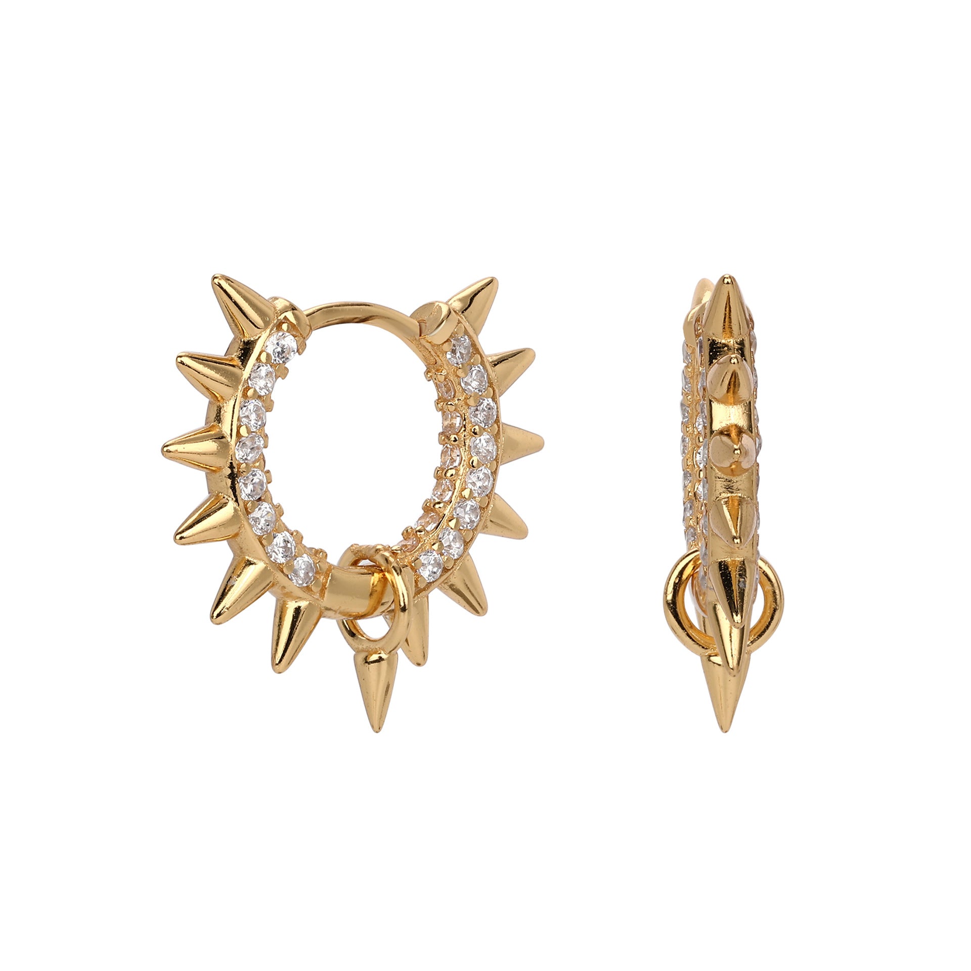 Damen Ohrhänger mit spitzem Design und funkelnden Zirkonsteinen Shop Nory
