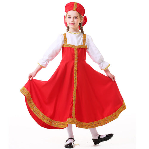 Mädchen Märchen Kostüm mit Goldenem Saum Shop Nory