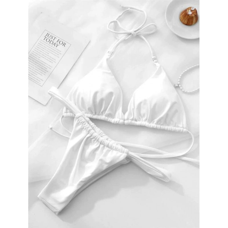 Damen Triangel-Bikini mit verstellbaren BindShopnoryändern und elastischem Bund