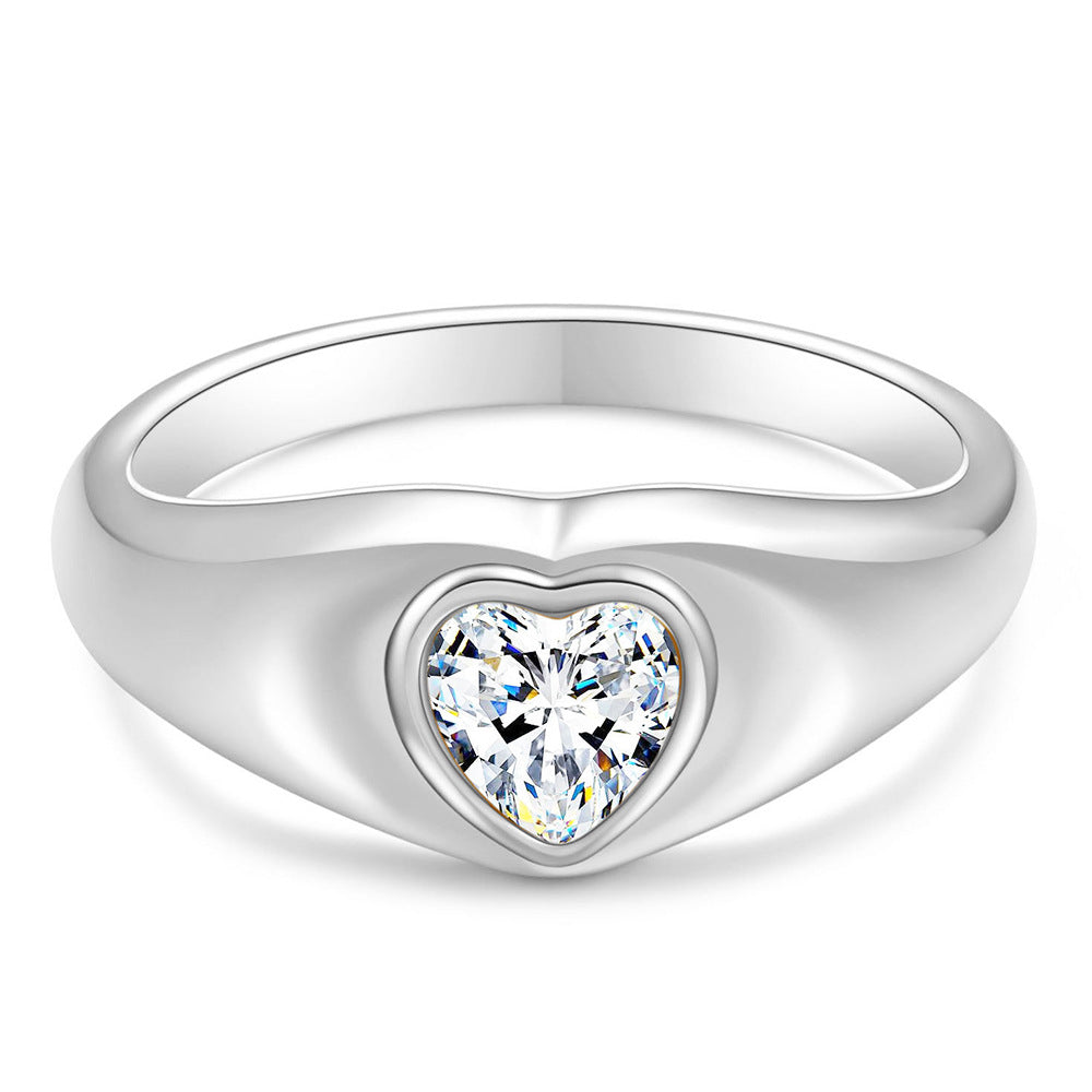 Damen Ring mit herzförmigem Zirkonia-Einsatz Shop Nory