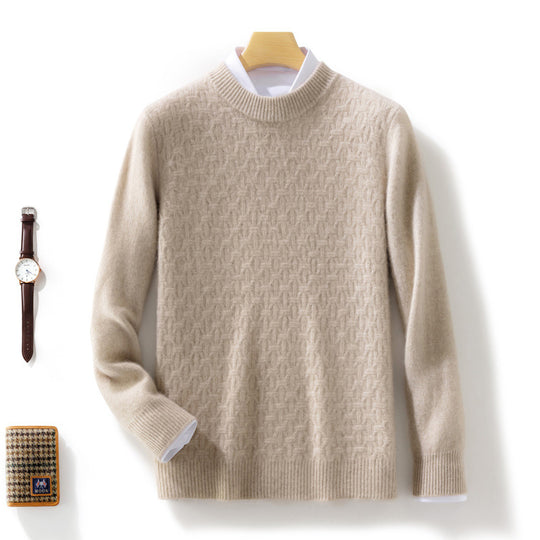 Damen Strukturierter Mockneck-Pullover im Kaschmir‑Look mit geometrischer Wabenstruktur Shop Nory
