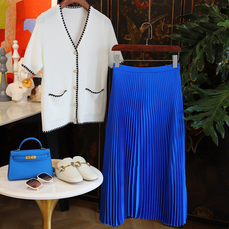 Damen Elegante und luftige Plissee-Rock Kombination Shop Nory