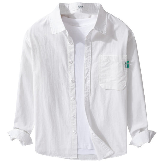Herren Leichtes Baumwoll-Layering-Overshirt mit Brusttasche und Kentkragen Shop Nory