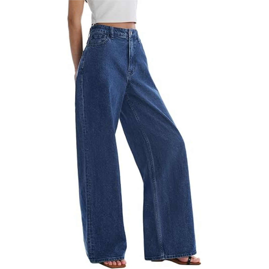 Damen Weite High-Waist-Hose mit fließendem Beinschnitt Shop Nory