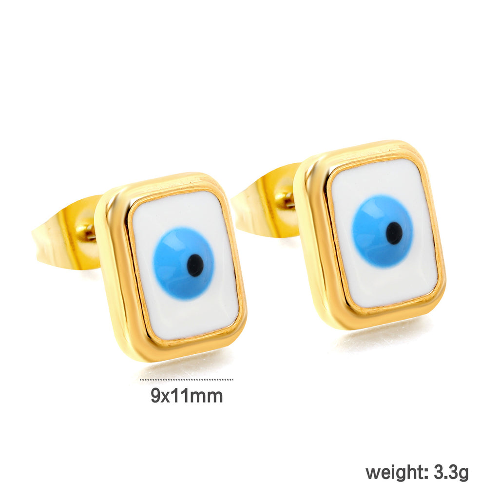 Damen Ohrstecker mit kreativen Auge-Design und goldfarbener Umrandung Shop Nory