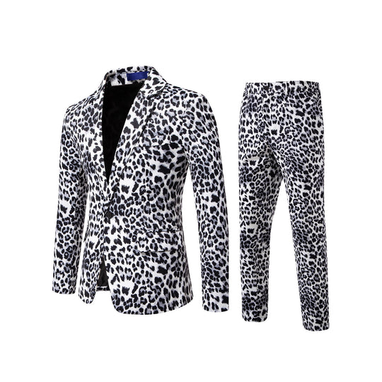 Herren Zweiteiliges Satin-Anzugsset mit grafischem Allover‑Print und schmaler Silhouette Shop Nory