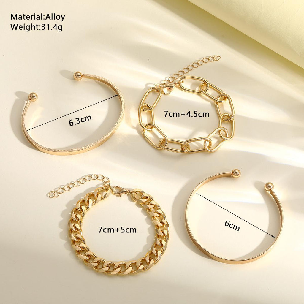 Damen Armreif-Set mit kreativem Ketten- und Minimaldesign Shop Nory