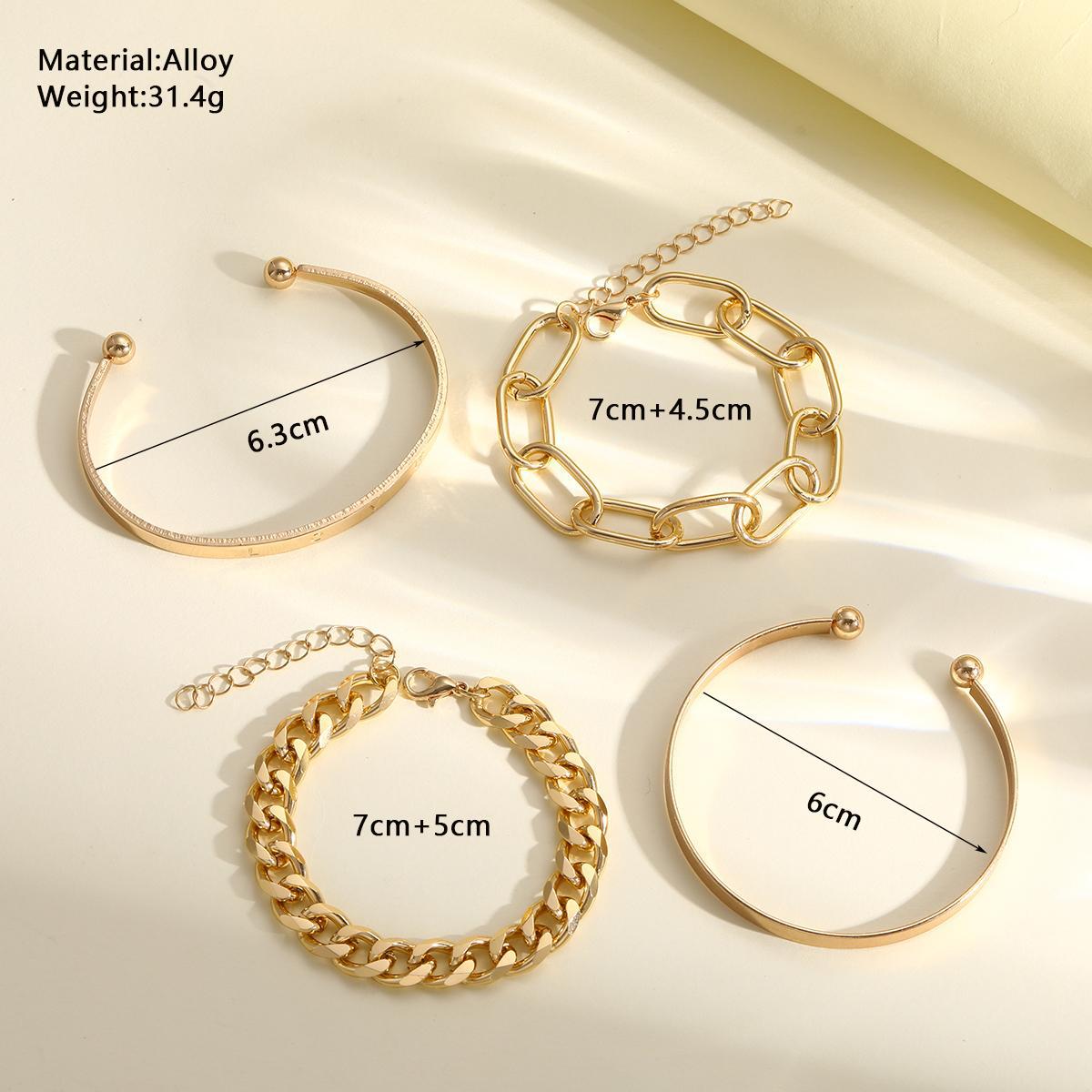 Damen Armreif-Set mit kreativem Ketten- und Minimaldesign Shop Nory