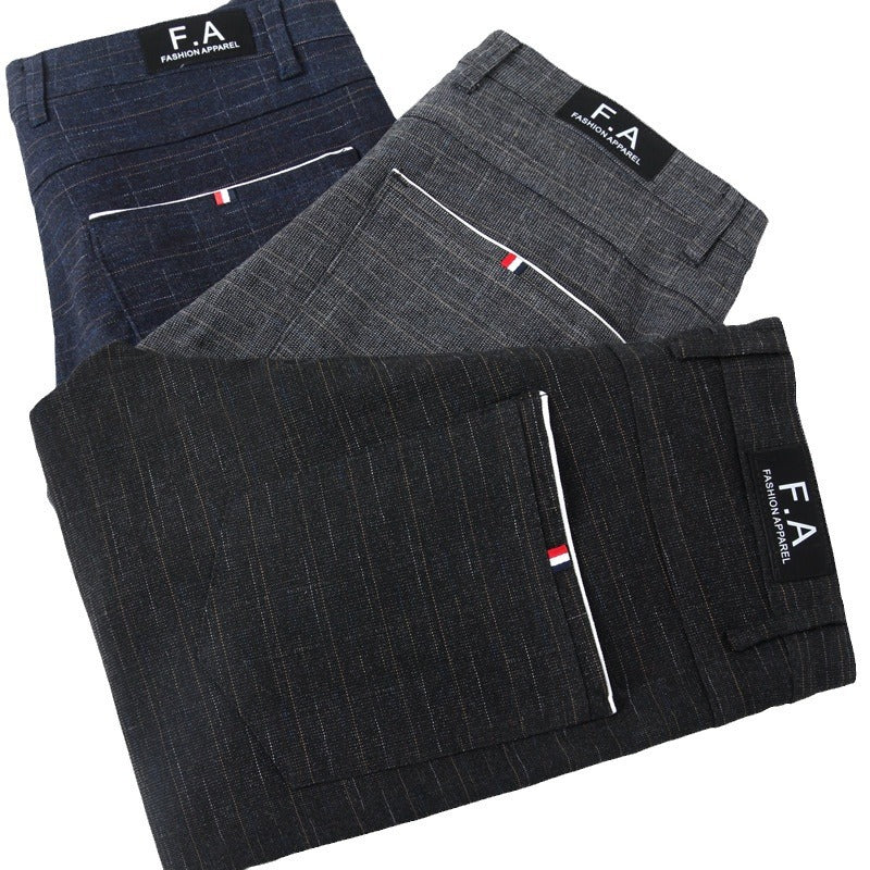 Herren moderne Chinohose mit elastischem Bund und seitlichen Taschen
