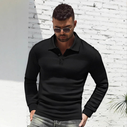 Herren Langarm Poloshirt
