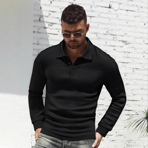 Herren Langarm Poloshirt