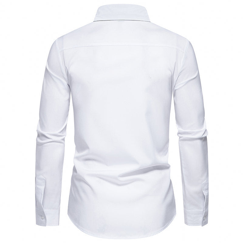 Herren Tailliertes Business‑Hemd mit Kontrastpaspel und Kentkragen Shop Nory