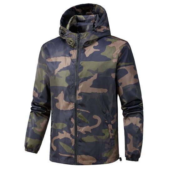 Herren Leichte Camouflage-Jacke mit Kapuze Shop Nory