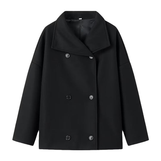 Damen Kurzmantel im Oversize‑Cut mit Doppelreiher und weitem Umschlagkragen Shop Nory