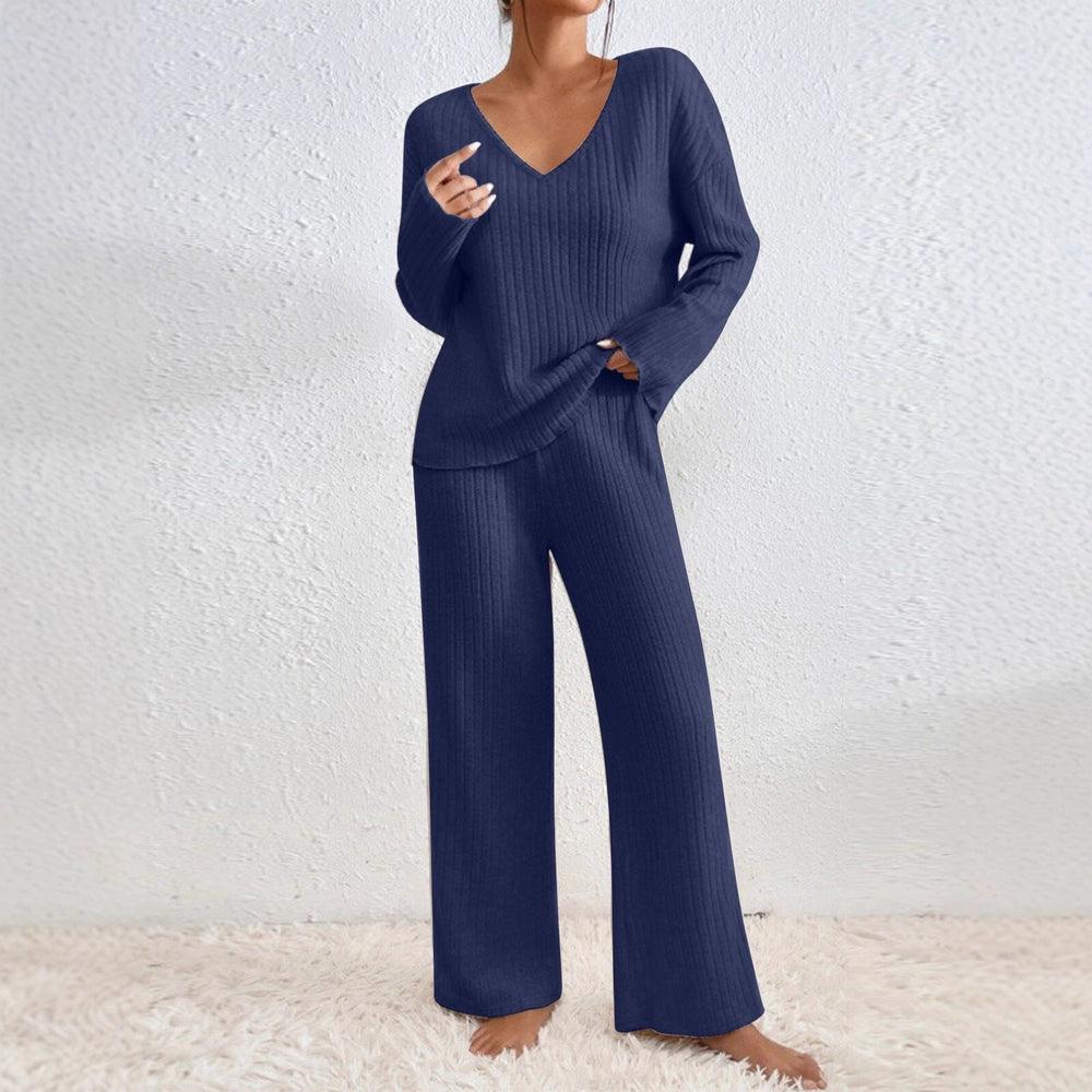 Damen Lässiges Strick-Loungewear-Set