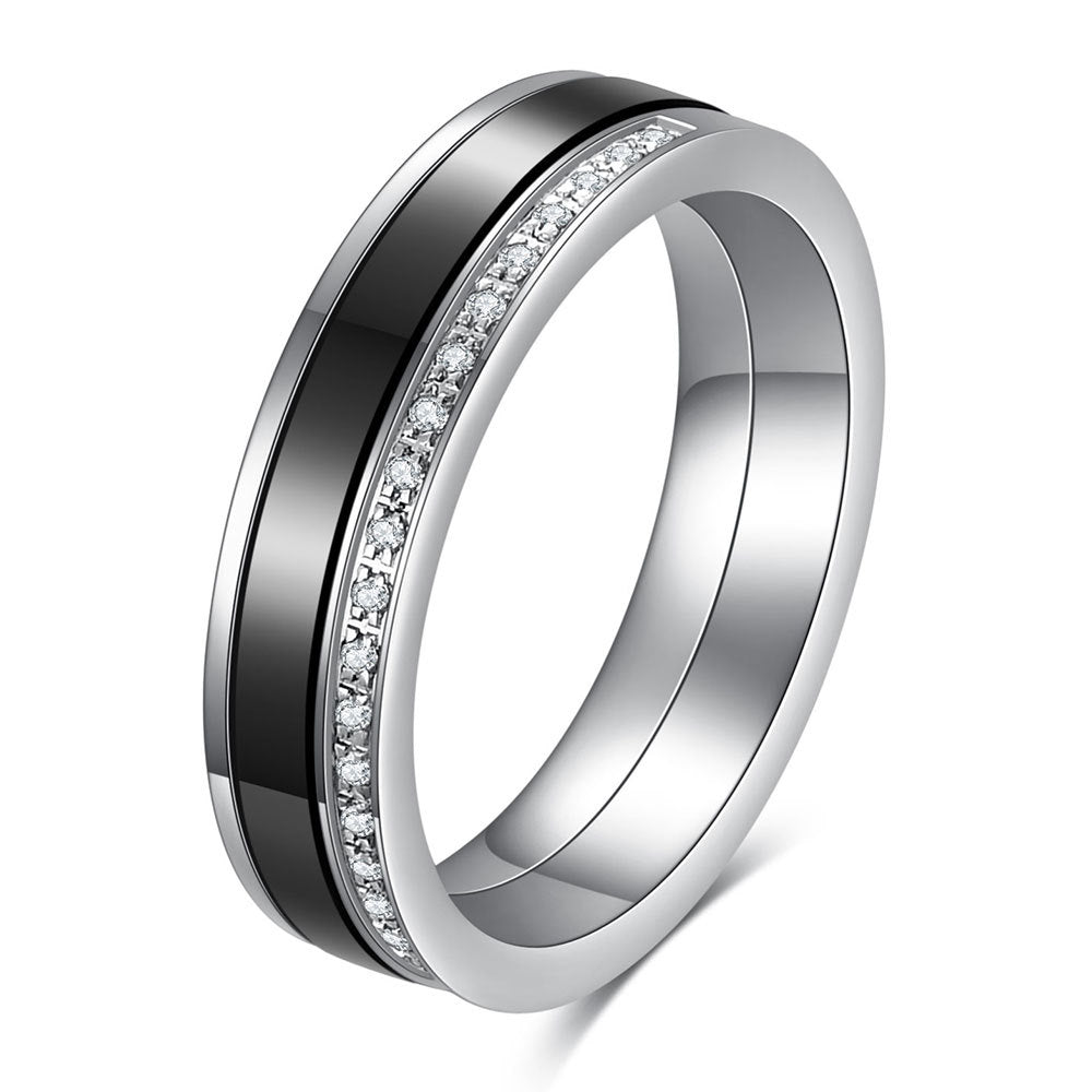Herren Ring mit schwarzem Onyx und funkelndem Zirkonia-Shop Nory