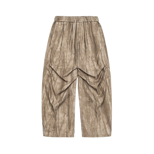 Herren Asymmetrische Haremshose mit Faltenlagen und Kordelzug Shop Nory