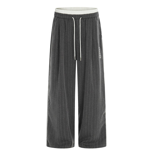 Damen Weite Pinstripe-Culotte-Hose mit elastischem Bund und Kordelzug Shop Nory