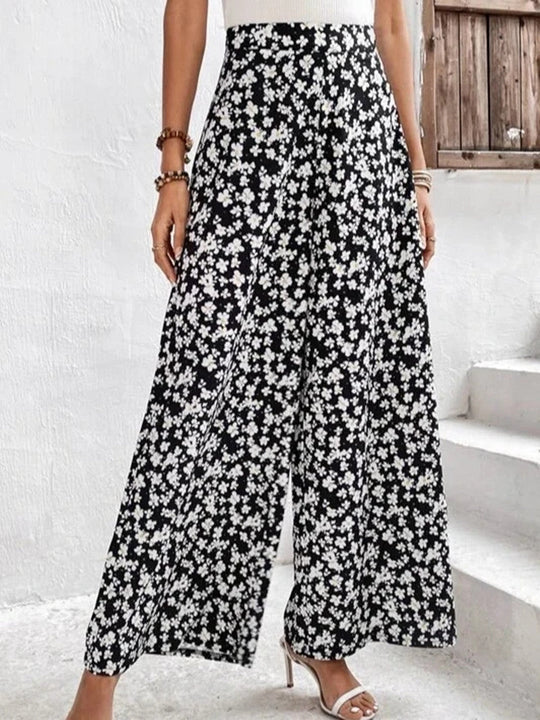 Damen Blumenmuster Palazzohose Shopnory