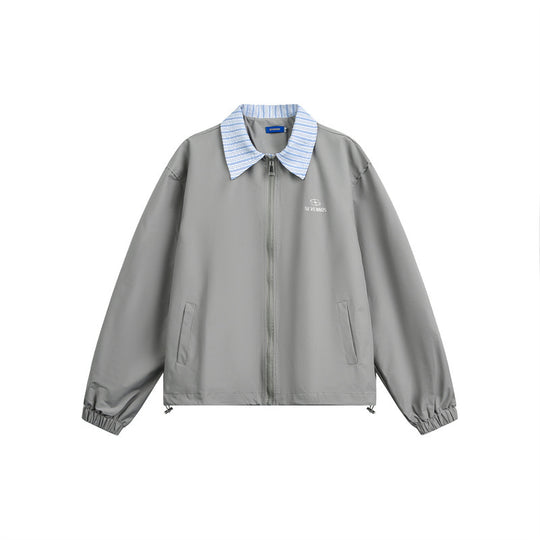 Herren Leichte Boxy-Übergangsjacke mit Kontrastkragen Elastischen Saumabschlüssen und Verdeckt Reißverschluss Shop Nory