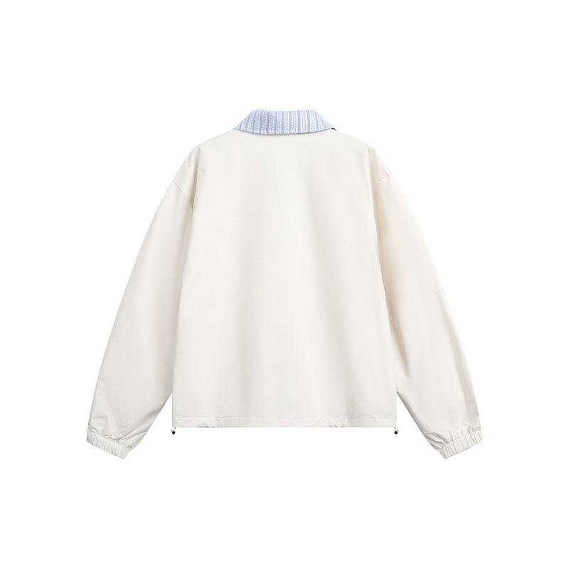 Herren Leichte Boxy-Übergangsjacke mit Kontrastkragen Elastischen Saumabschlüssen und Verdeckt Reißverschluss Shop Nory